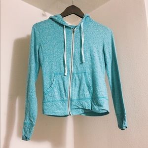 Aeropostale blue green zip hoodie